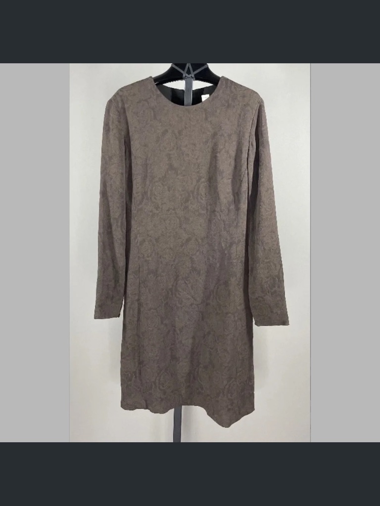 New J Crew Dress Womens 14 Brown Floral Pencil Sheath Vintage Preppy Cocktail